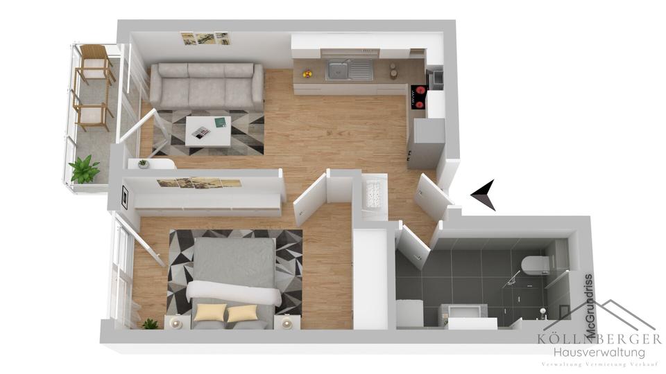 Moderne Neubau-Wohnung für Alleinstehende in Untergriesbach zu vermieten! 2 zimmer