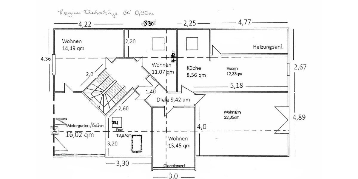 Niedrigenergie- Familienwohnung mit außergewöhnlichem Grundriss 4 zimmer