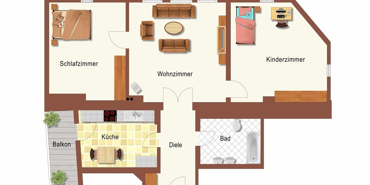 Zentral gelegene 3-Zimmer Wohnung im Dachgeschoss mit Einbauküche - Dachgeschoßwohnung Mittweida Rößgen | Angebot:27207669