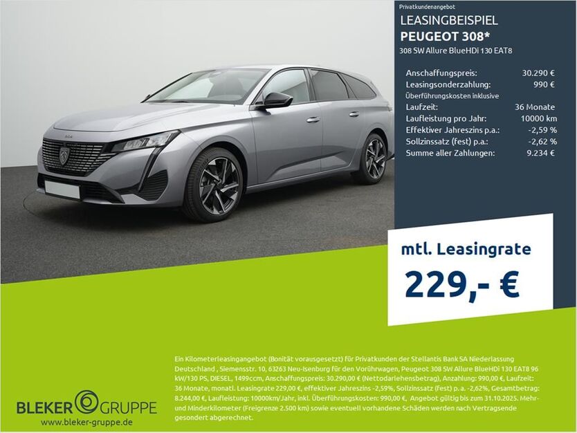 Peugeot 308 4.000 km 30.290 € Bocholt 46395