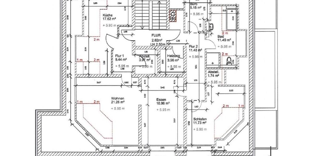 Dachgeschoßwohnung Oldenburg Eversten - 4 Zimmer, 122 m&sup2;, 1.230&euro; | Angebot:26413993