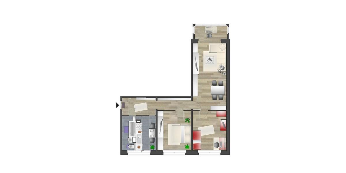 Erdgeschoßwohnung Chemnitz Adelsberg - 3 Zimmer, 71 m&sup2;, 460&euro; | Angebot:26701478