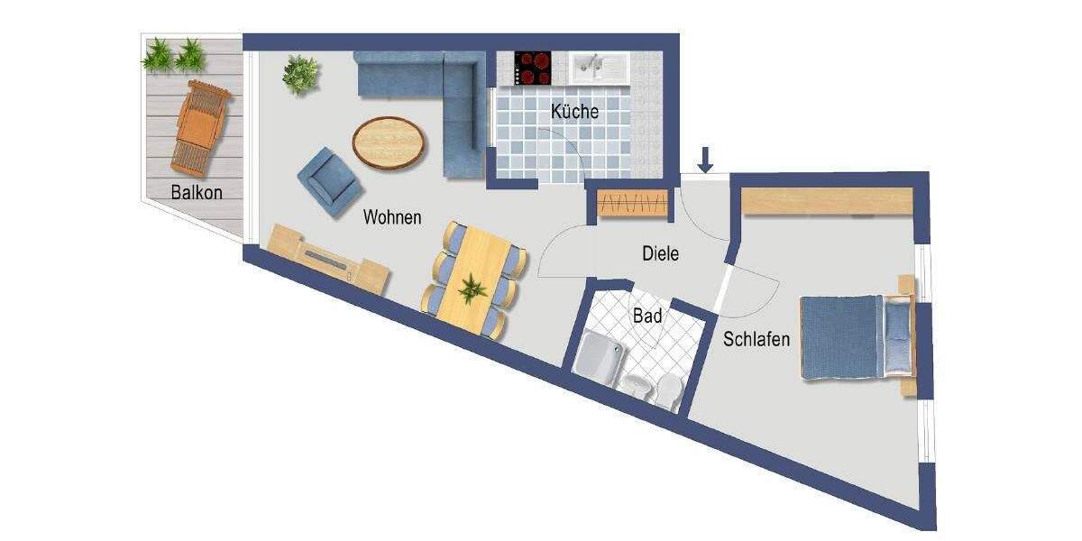 Etagenwohnung Erftstadt Lechenich - 2 Zimmer, 72 m&sup2;, 199.500&euro; | Angebot:25360907