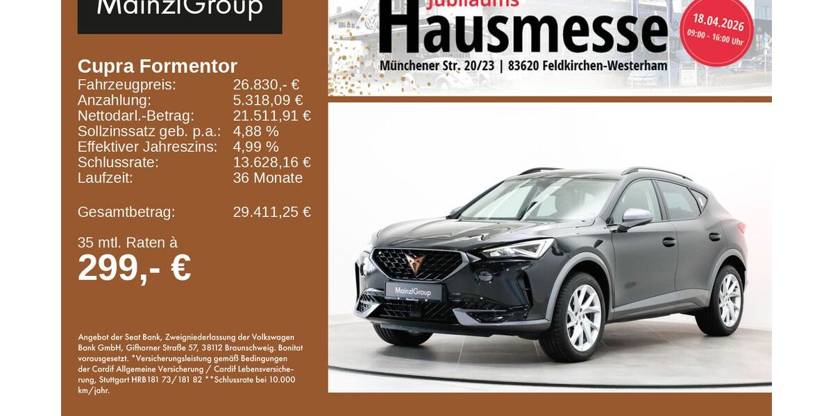 Cupra Formentor 17.030 km 26.830 &euro; Feldkirchen/Westerham 83620