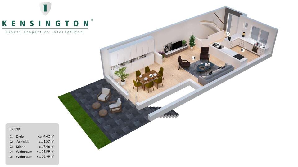 Reihenhaus Duisburg Duisburg-Mitte - 3 Zimmer, 97 m&sup2;, 990&euro; | Angebot:24830472