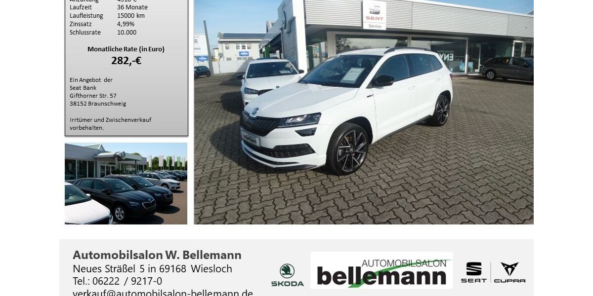Skoda Karoq 104.900 km 22.300 € Wiesloch 69168