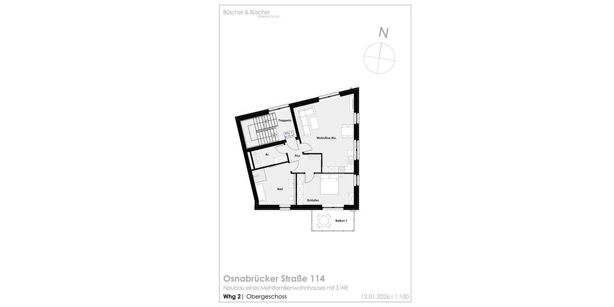 Etagenwohnung Rheine Altenrheine - 2 Zimmer, 81 m&sup2;, 347.000&euro; | Angebot:26851399