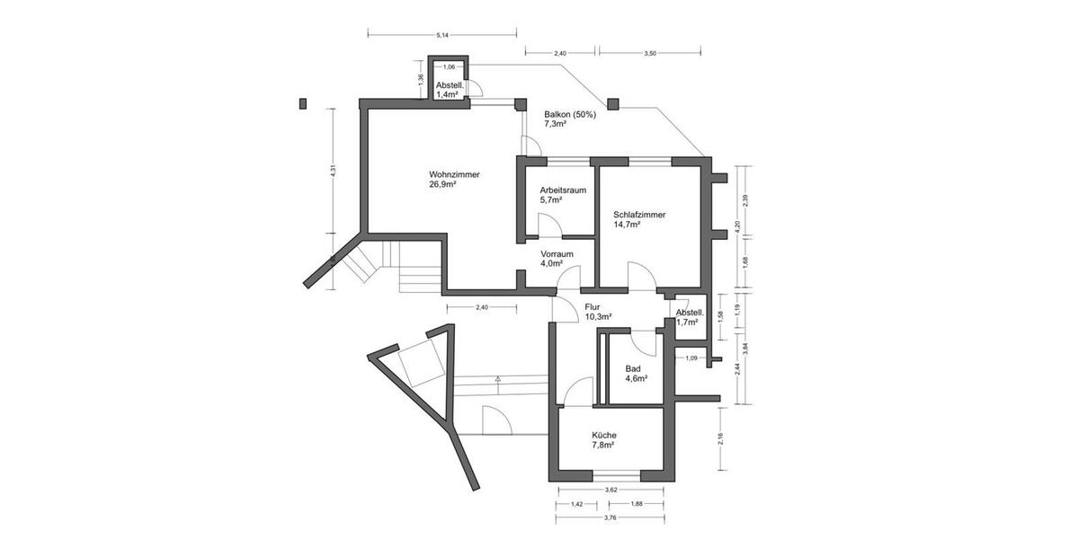 Erdgeschoßwohnung Kenzingen - 3 Zimmer, 84 m&sup2;, 1.190&euro; | Angebot:26342853
