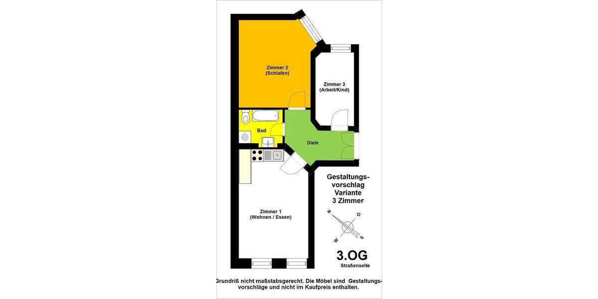 Etagenwohnung Berlin Moabit - 2 Zimmer, 81 m&sup2;, 335.000&euro; | Angebot:26703053