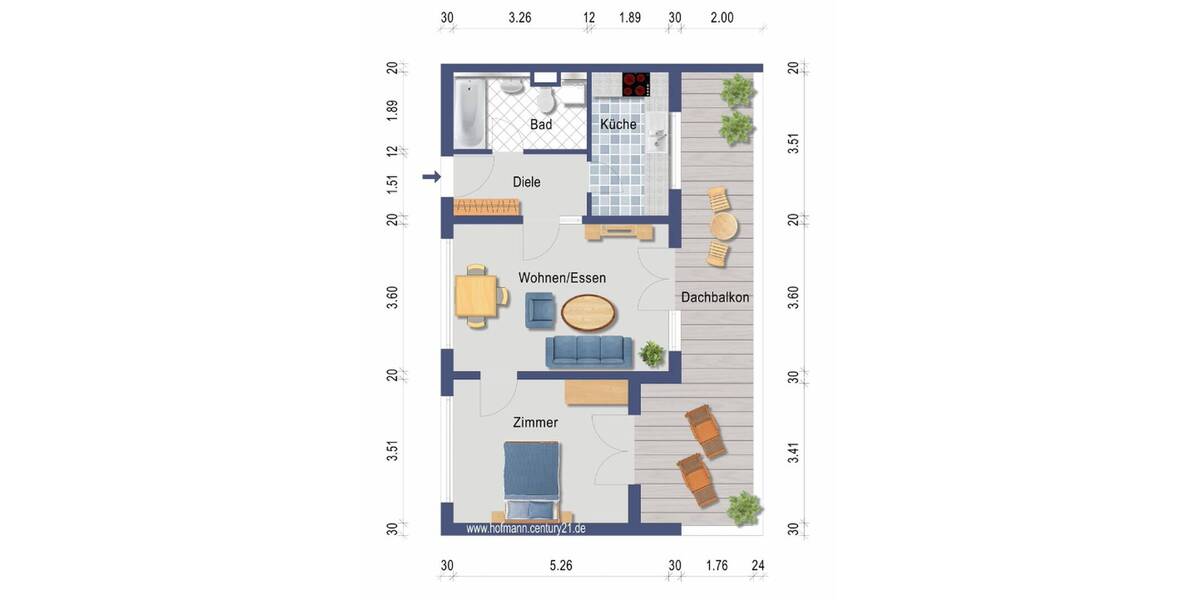 Etagenwohnung Rheinfelden - 2 Zimmer, 62 m&sup2;, 990&euro; | Angebot:26616903