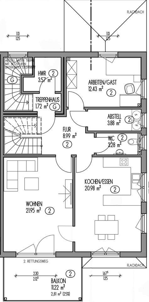 Erstbezug 5,5 Zimmer Maisonette Wohnung mit Küche und Balkon