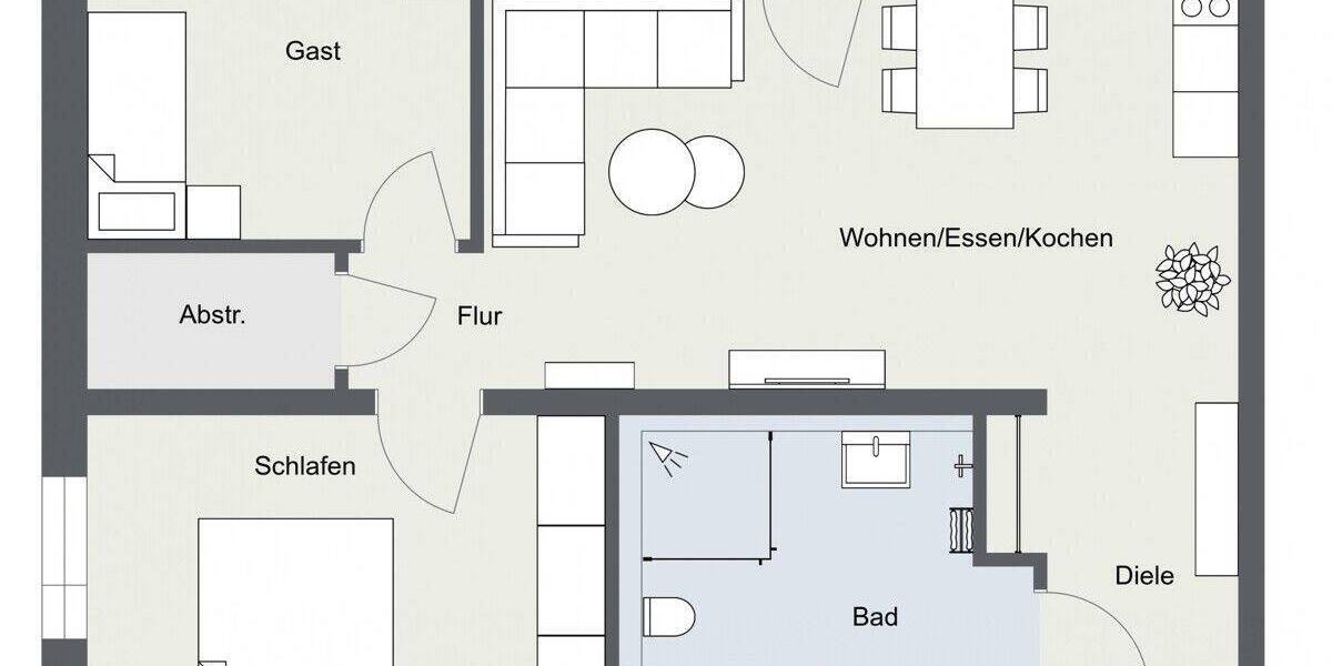 Etagenwohnung Rottweil - 3 Zimmer, 81 m&sup2;, 1.090&euro; | Angebot:26868696