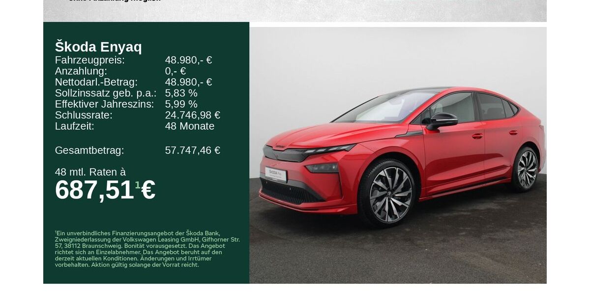 Skoda Enyaq 23.500 km 48.380 &euro; Würzburg 97084