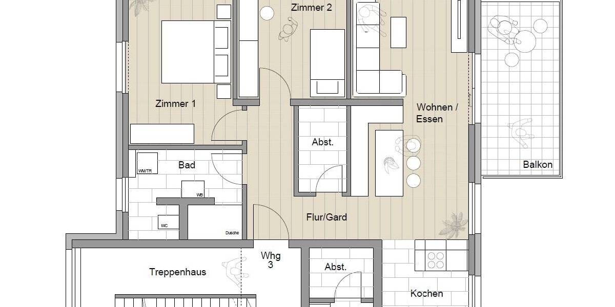 Etagenwohnung Bad Krozingen Tunsel - 3 Zimmer, 80 m&sup2;, 429.500&euro; | Angebot:26402344