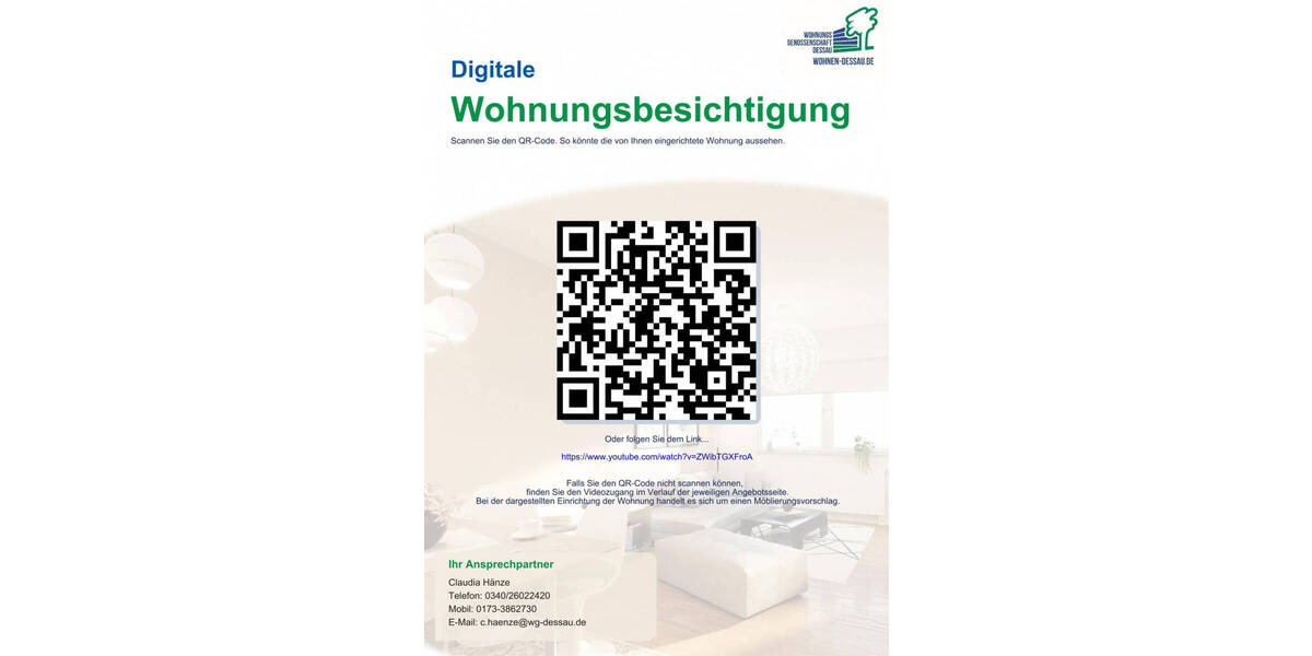 Etagenwohnung Dessau-Roßlau Zoberberg - 3 Zimmer, 68 m&sup2;, 300&euro; | Angebot:26874898