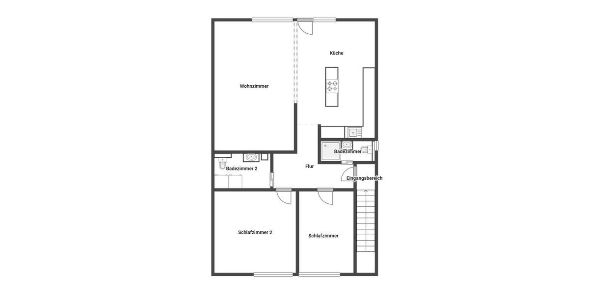 Etagenwohnung Sterup - 3 Zimmer, 103 m&sup2;, 219.000&euro; | Angebot:26160374