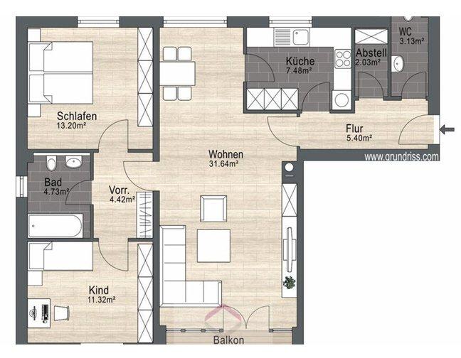 Etagenwohnung Regen - 3 Zimmer, 85 m&sup2;, 680&euro; | Angebot:26618002