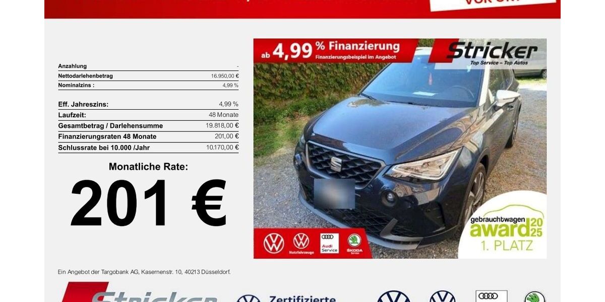 Seat Arona 36.632 km 16.949 &euro; Detmold 32760