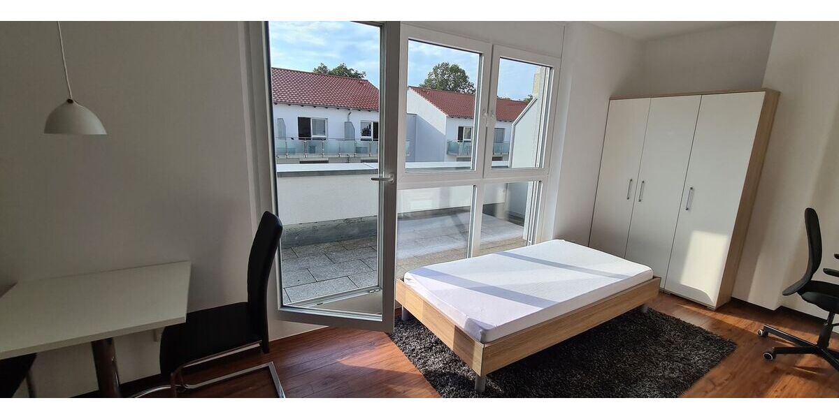 Schöne, neuwertige 1-Zimmer Wohnung mit SW Dachterrasse und EBK in Ingolstadt - Appartement Ingolstadt Nordost | Angebot:26829473