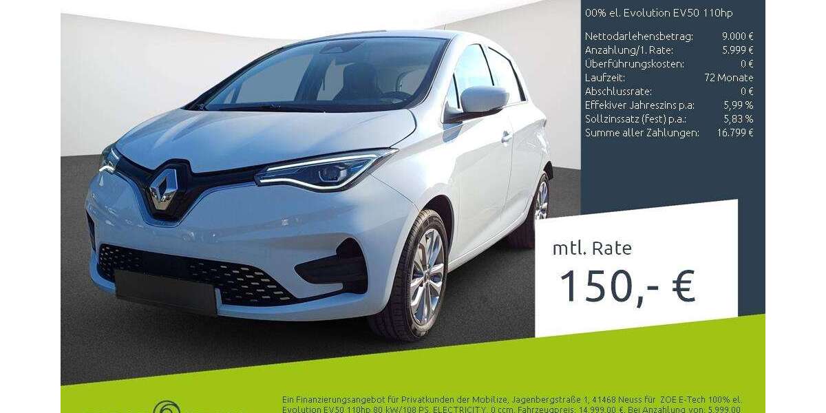 Renault ZOE 38.275 km 14.689 &euro; Stuhr 28816