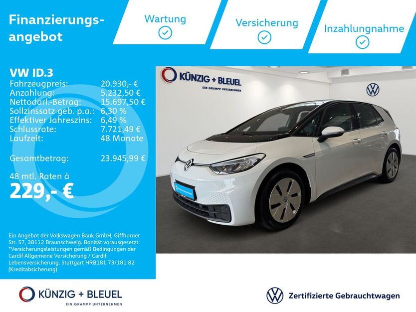 VW ID.3 35.297 km 20.930 € Aschaffenburg 63741