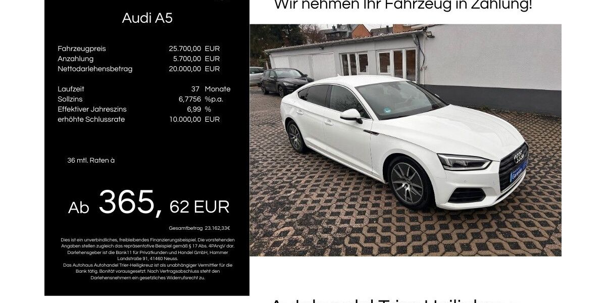 Audi A5 105.990 km 24.950 &euro; Trier 54295
