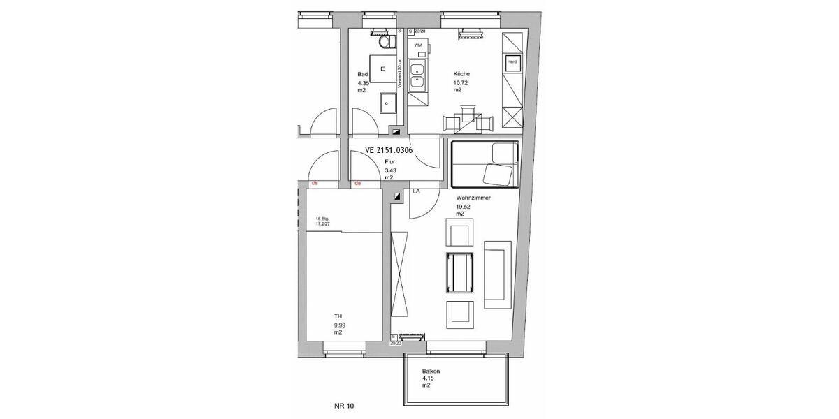 Etagenwohnung Dessau-Roßlau Roßlau - 1 Zimmer, 40 m&sup2;, 402&euro; | Angebot:26665210