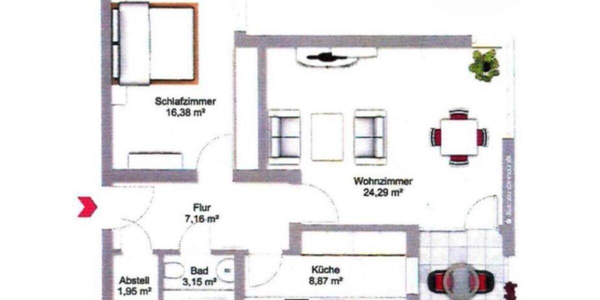 Dachgeschoßwohnung Plattling - 2 Zimmer, 63 m&sup2;, 160.000&euro; | Angebot:24319084