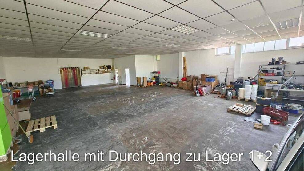 Gewerbehalle für Produktion, Handel, Handwerk+Freiflächen+wohnen