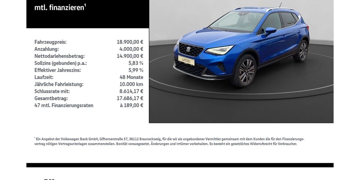 Seat Arona 20.346 km 18.389 &euro; Nordhausen 99734