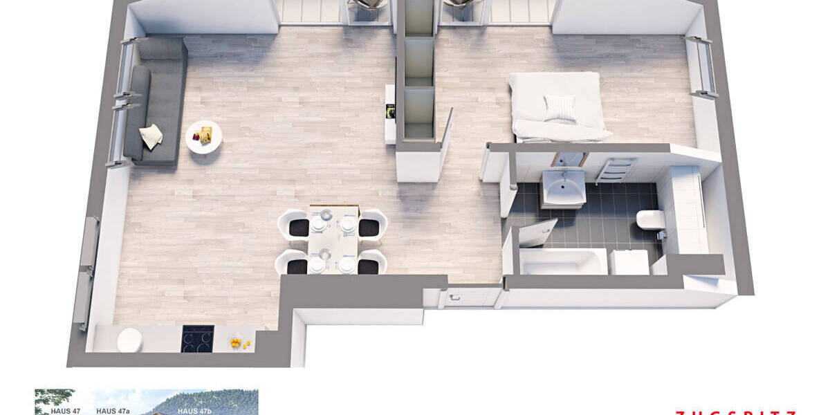 Etagenwohnung Garmisch-Partenkirchen Garmisch - 2 Zimmer, 52 m&sup2;, 564.000&euro; | Angebot:25701207