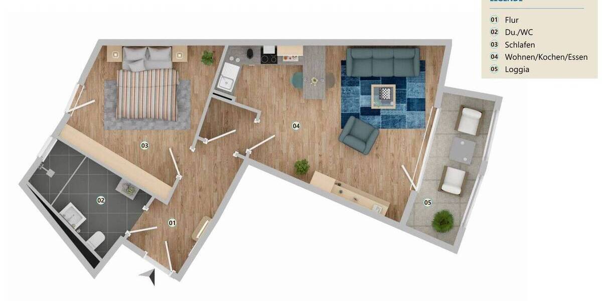 Etagenwohnung Bad Reichenhall - 2 Zimmer, 68 m&sup2;, 720&euro; | Angebot:26909261