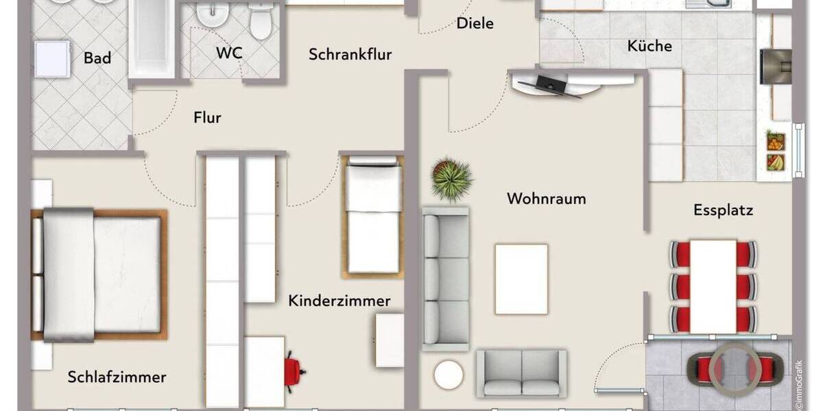 Etagenwohnung Sindelfingen Nord - 3 Zimmer, 86 m&sup2;, 225.000&euro; | Angebot:26844049