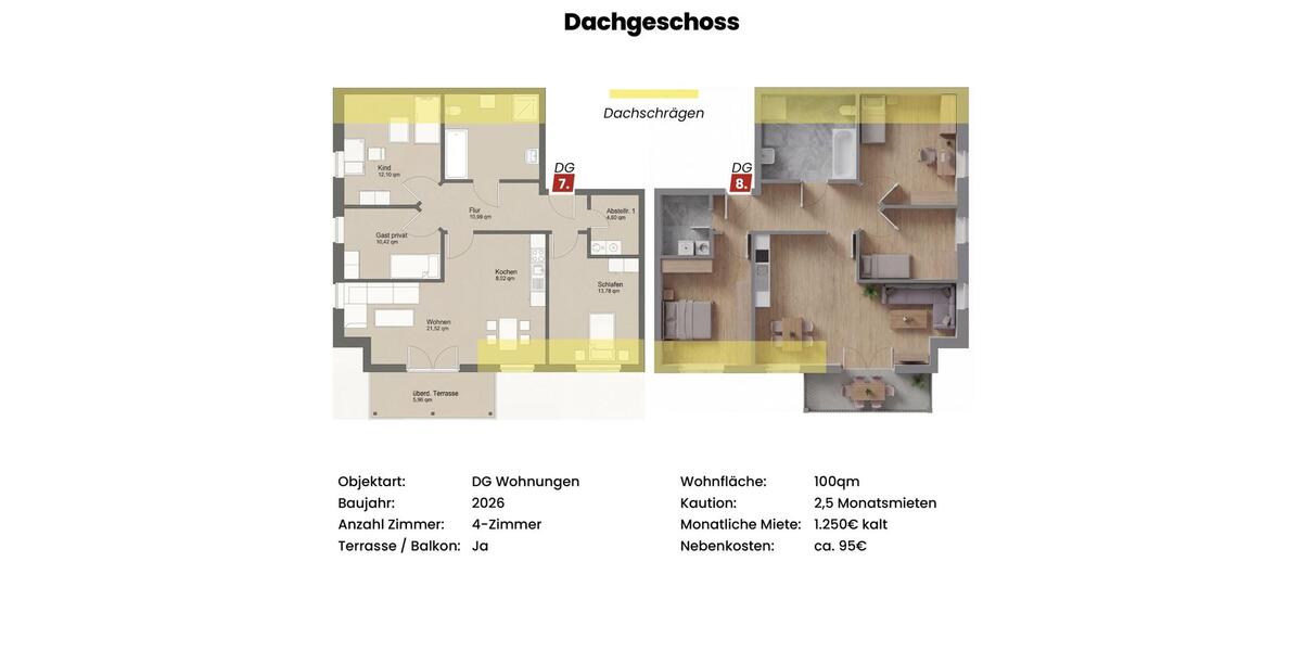 Dachgeschoßwohnung Bispingen - 4 Zimmer, 100 m&sup2;, 1.250&euro; | Angebot:25985548