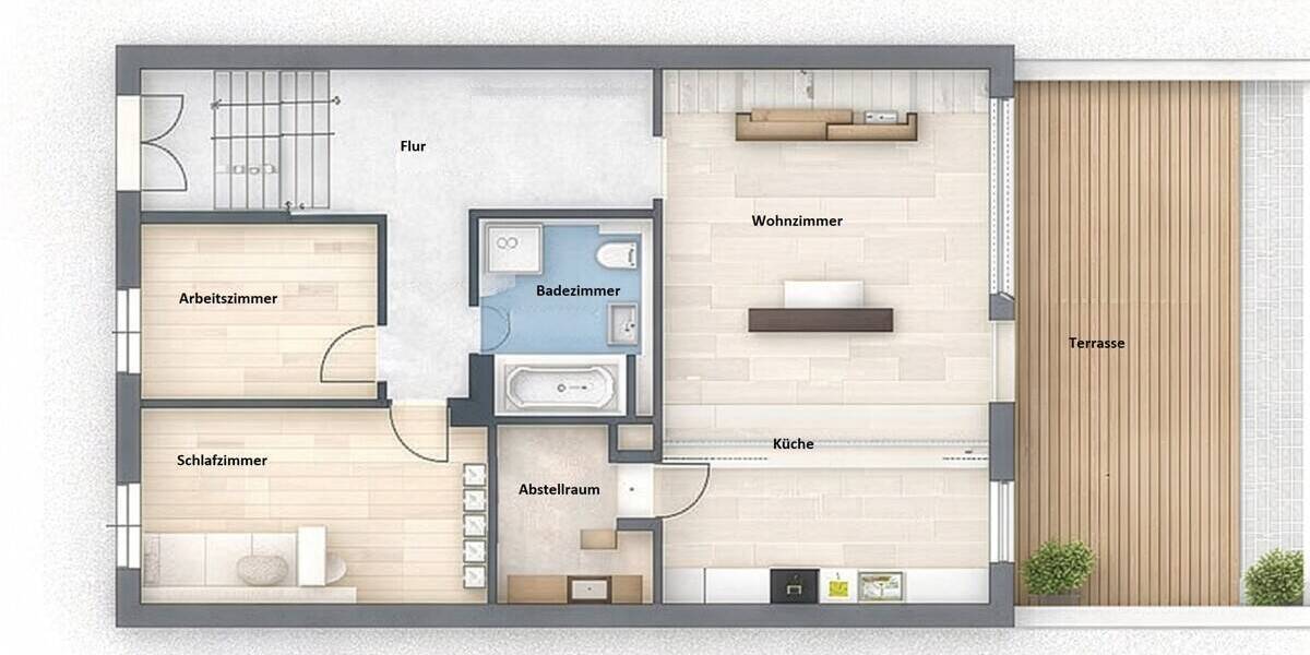 Etagenwohnung Waltershausen - 3 Zimmer, 104 m&sup2;, 189.000&euro; | Angebot:26257438