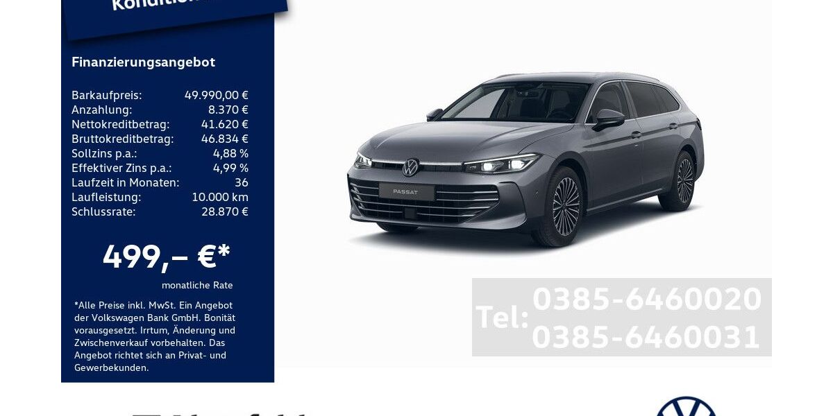 VW Passat 2.500 km 49.990 &euro; Schwerin 19061