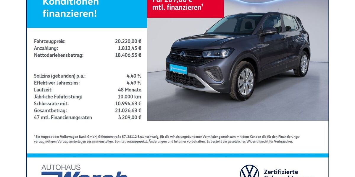 VW T-Cross 3.442 km 20.219 &euro; Südharz 06536