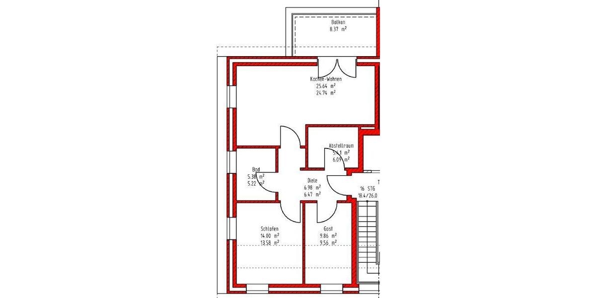 Dachgeschoßwohnung Friesoythe - 3 Zimmer, 65 m&sup2;, 750&euro; | Angebot:26000001