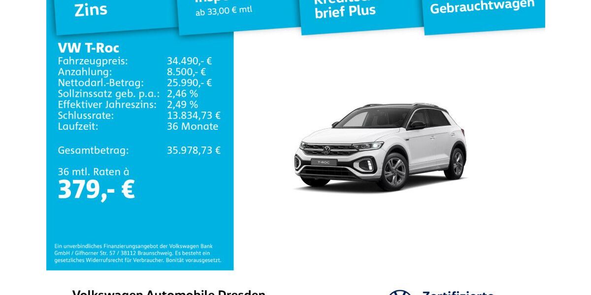 VW T-Roc 12.772 km 32.890 &euro; Dresden 01169
