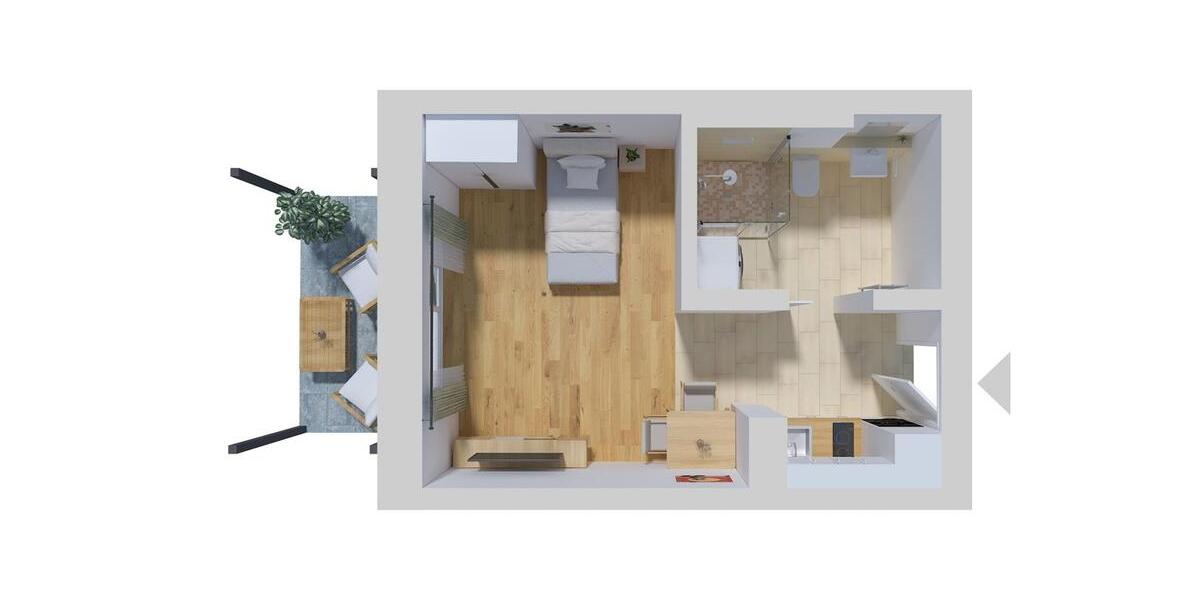 Etagenwohnung Osterhofen - 1 Zimmer, 31 m&sup2;, 310&euro; | Angebot:24891803