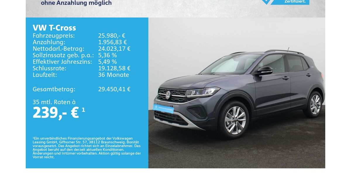 VW T-Cross 3.000 km 25.980 &euro; Würzburg 97076