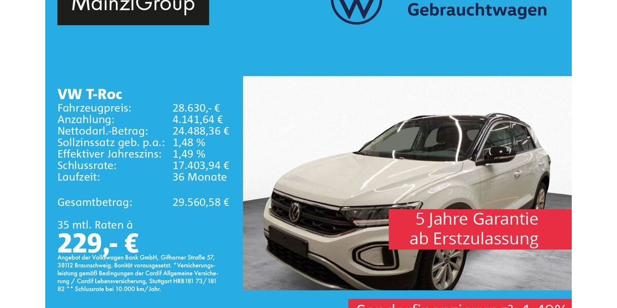 VW T-Roc 19.150 km 28.630 &euro; Feldkirchen/Westerham 83620