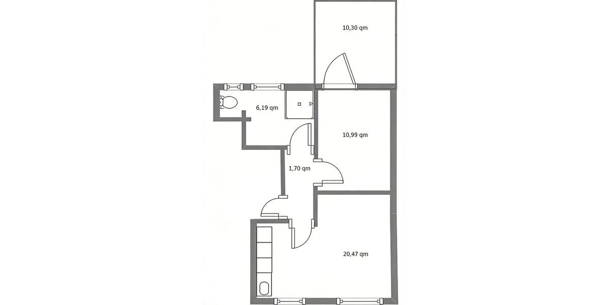 Erdgeschoßwohnung Lübeck Sankt Lorenz Nord - 2 Zimmer, 44 m&sup2;, 166.000&euro; | Angebot:26387725