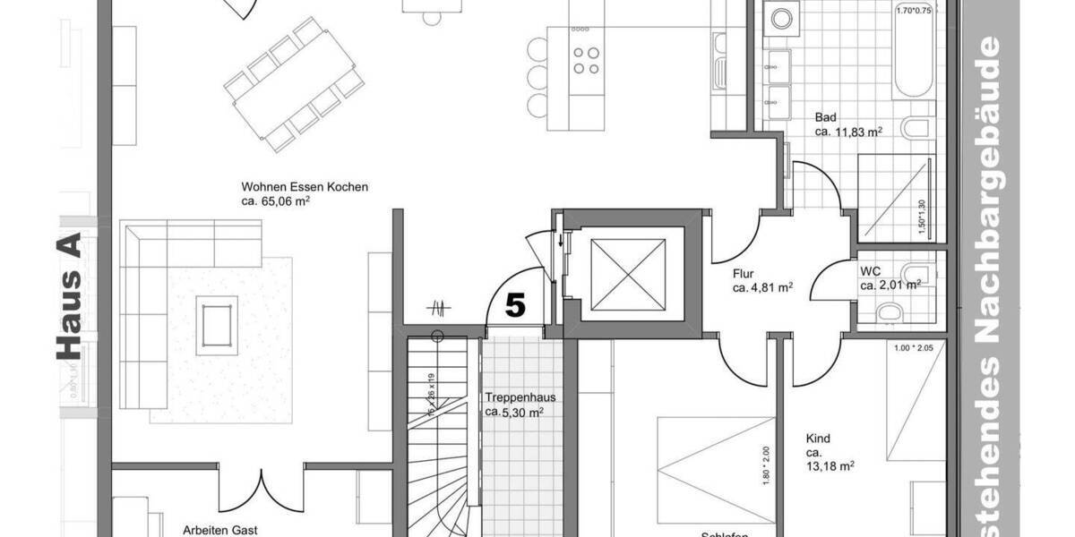 Etagenwohnung Fürth Südstadt - 2 Zimmer, 54 m&sup2;, 356.000&euro; | Angebot:26274330