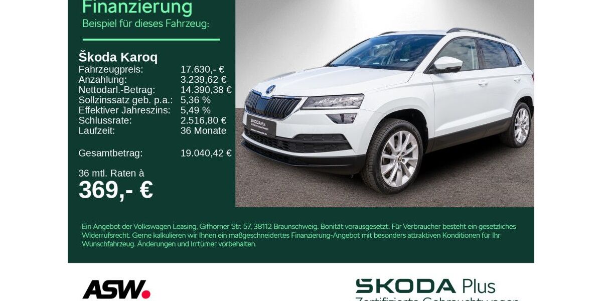 Skoda Karoq 94.100 km 17.630 &euro; Bad Rappenau 74906