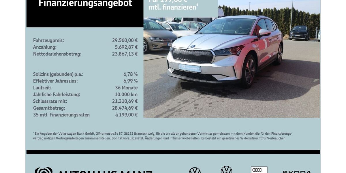 Skoda Enyaq 23.153 km 29.559 &euro; Schwarzenfeld 92521