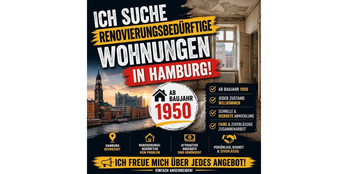 Etagenwohnung Hamburg Wandsbek - 3 Zimmer, 90 m&sup2;, 250.000&euro; | Angebot:26348480