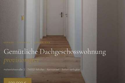 Wohnung Ilshofen - 3.5 Zimmer, 68 m&sup2;, 239.000&euro; | Angebot:26836650