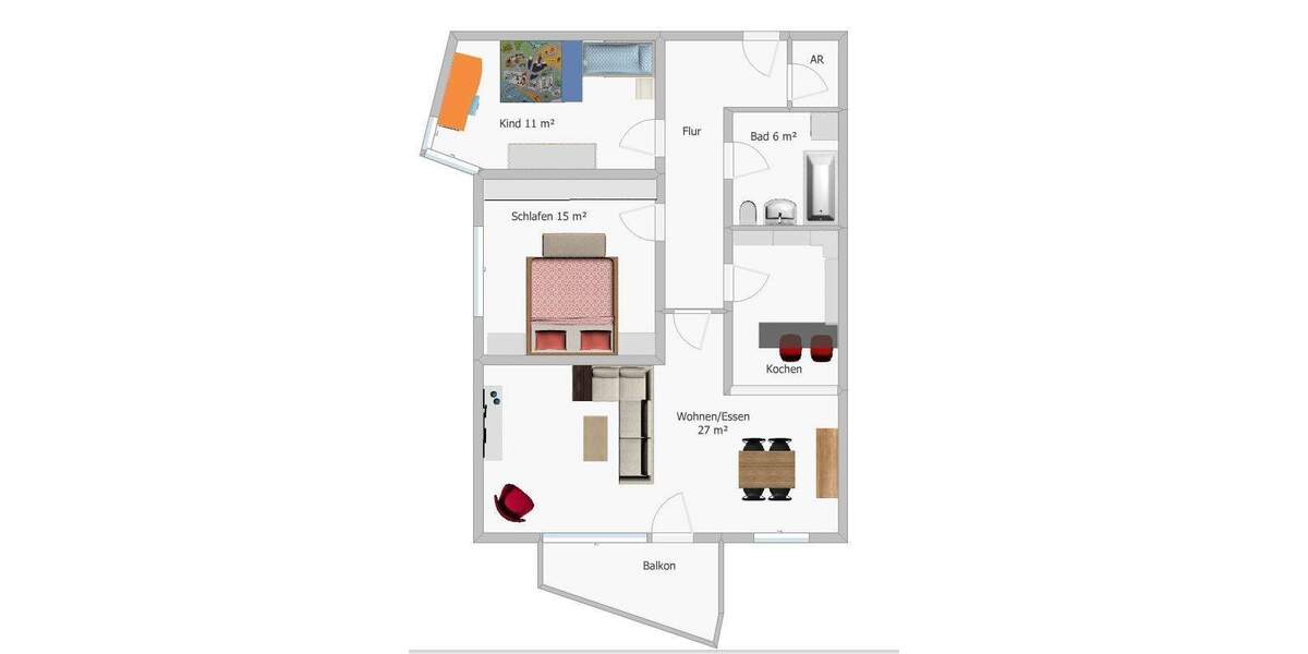 Etagenwohnung Vilsbiburg - 3 Zimmer, 79 m&sup2;, 800&euro; | Angebot:25165299