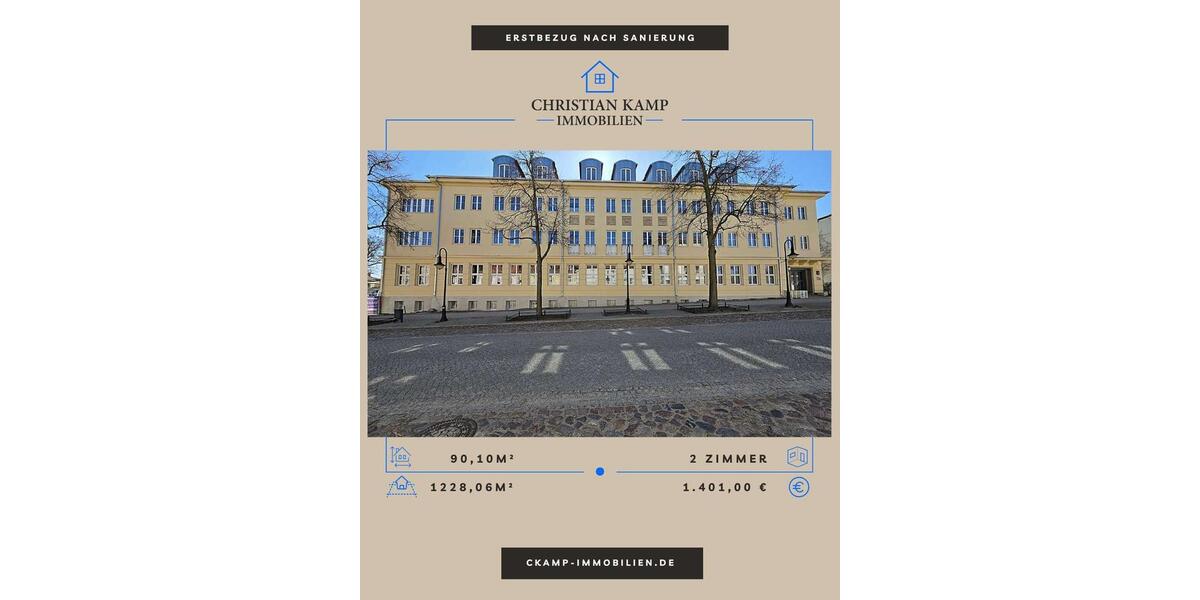 Etagenwohnung Bad Freienwalde (Oder) - 2 Zimmer, 90 m&sup2;, 1.081&euro; | Angebot:26335181